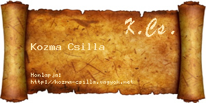 Kozma Csilla névjegykártya